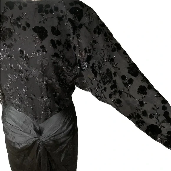 Vintage Saint Romei Black 100% pure Silk NWT  dress size 12 - Picture 4 of 9